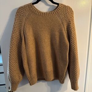 J. Crew Honeycomb balloon-sleeve sweater